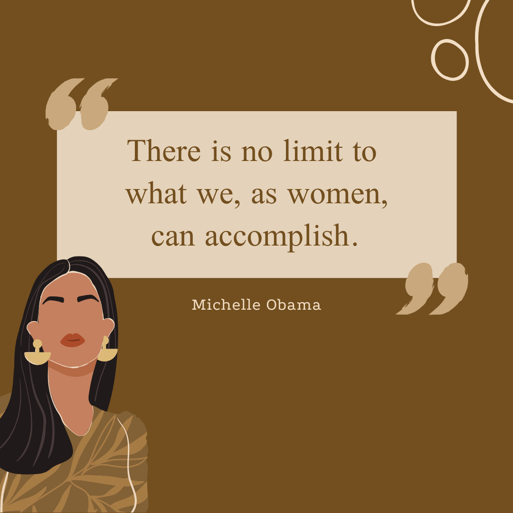 Ontwerpsjabloon van Instagram van Inspirational Citation About Women Accomplishment