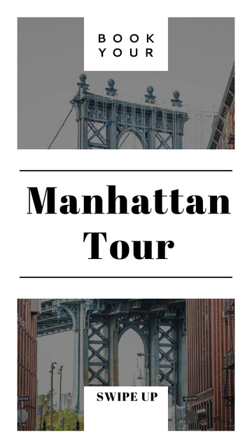 Designvorlage New York city bridge für Instagram Story