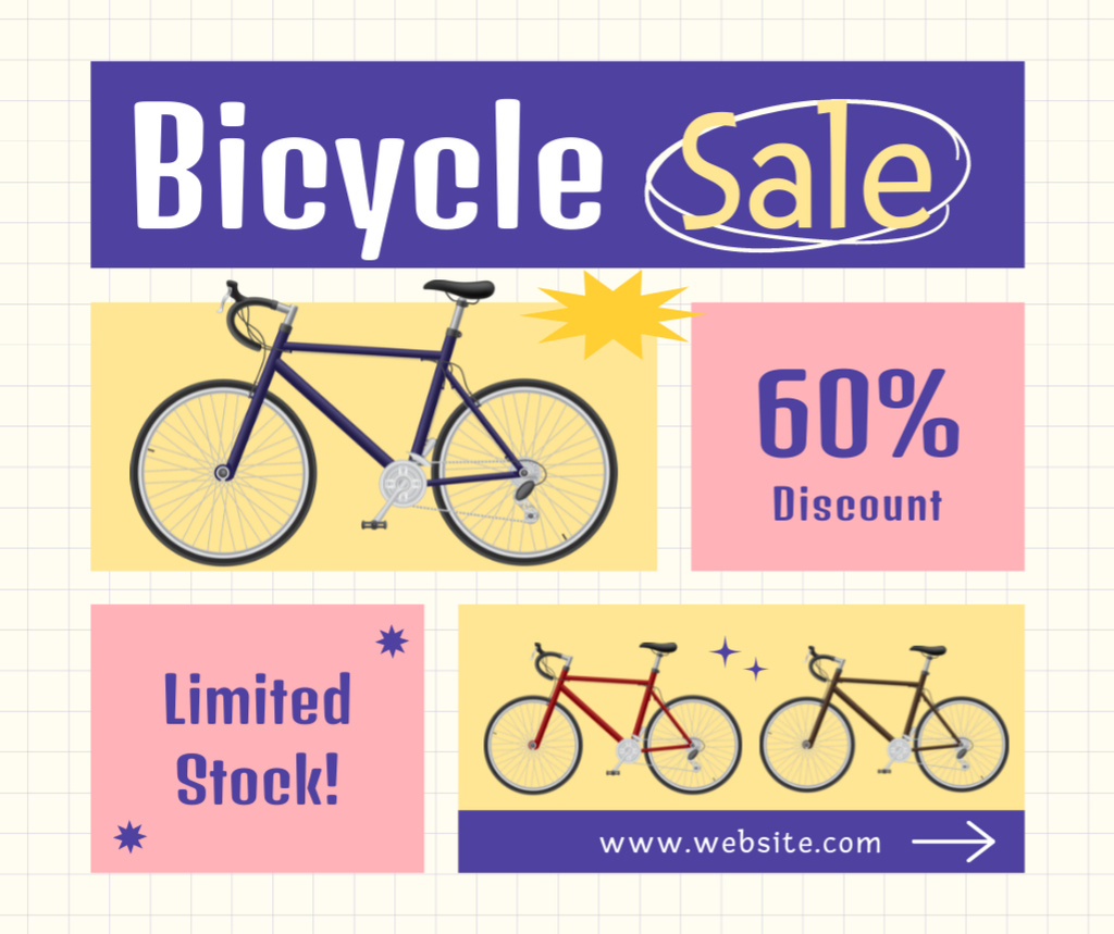 Plantilla de diseño de Limited Stock of Bicycles for Sale Facebook 