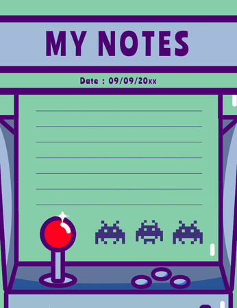Empty Blank with Interface of Game Notepad 107x139mm Design Template