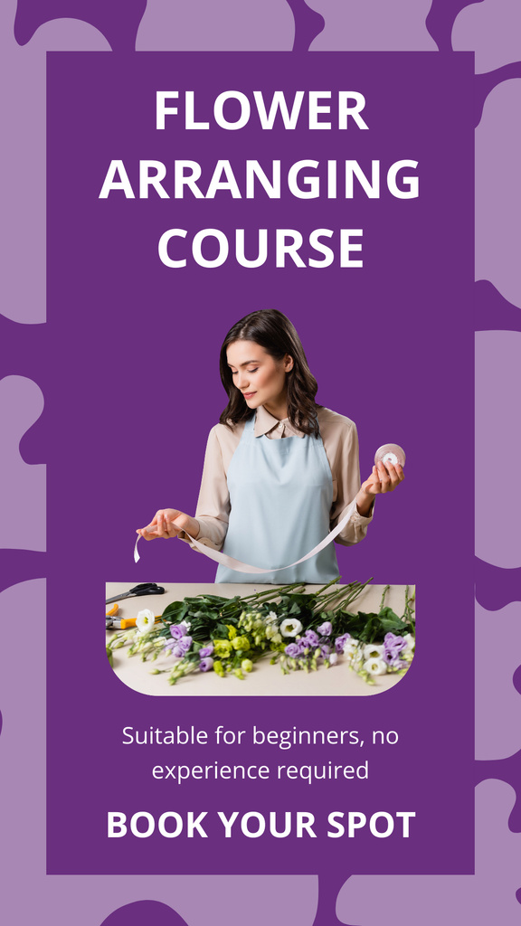 Ontwerpsjabloon van Instagram Story van Flower Courses for Teaching Floristry