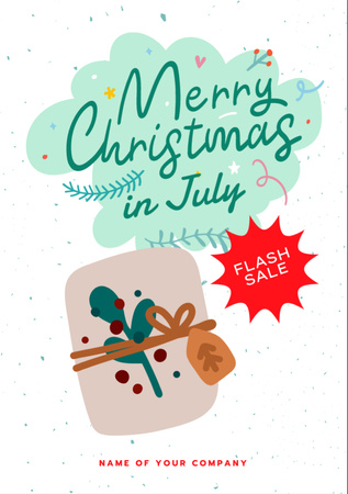 July Christmas Sale Ad Flyer A7 Design Template