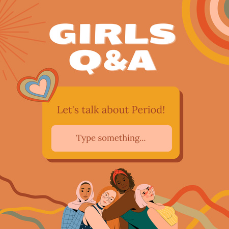 Kérdések és válaszok értesítés nőknek Instagram tervezősablon