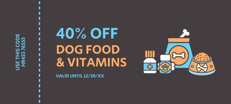 Dog Food Discount Voucher Coupon 3.75x8.25in Design Template