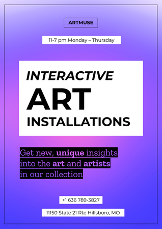 Modèle de visuel Interactive Art Installations - Poster A3