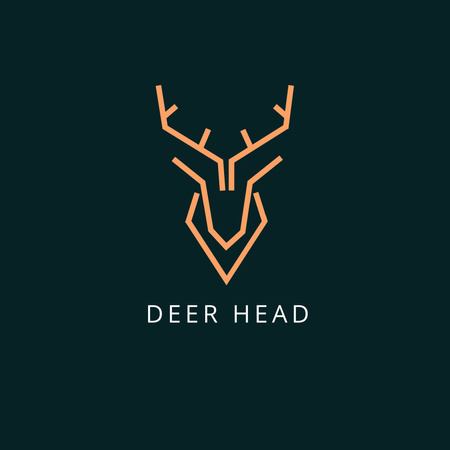 Plantilla de diseño de Image Emblem of Deer Head Logo 