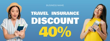 Ontwerpsjabloon van Facebook Video cover van Travel Insurance Discount Offer