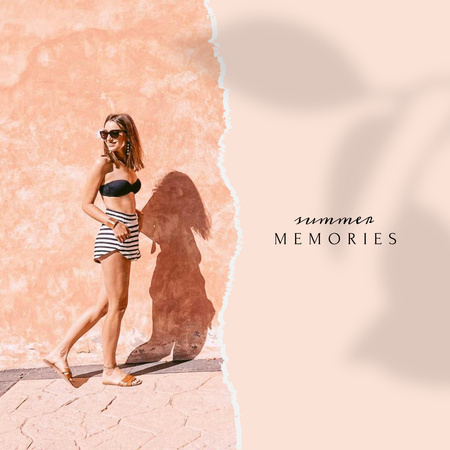 Stylish Girl in Summer clothes Instagram Design Template