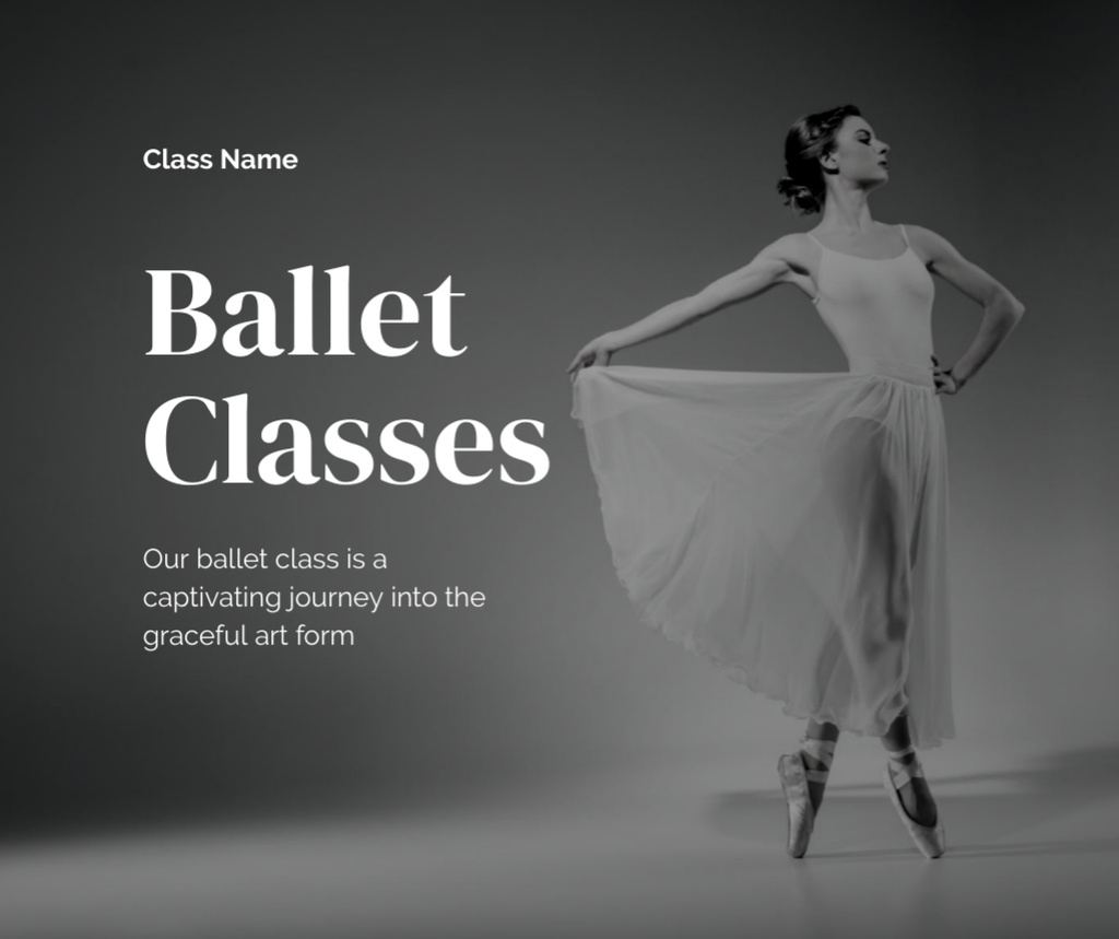 Szablon projektu Info about Ballet Class with Ballerina Facebook