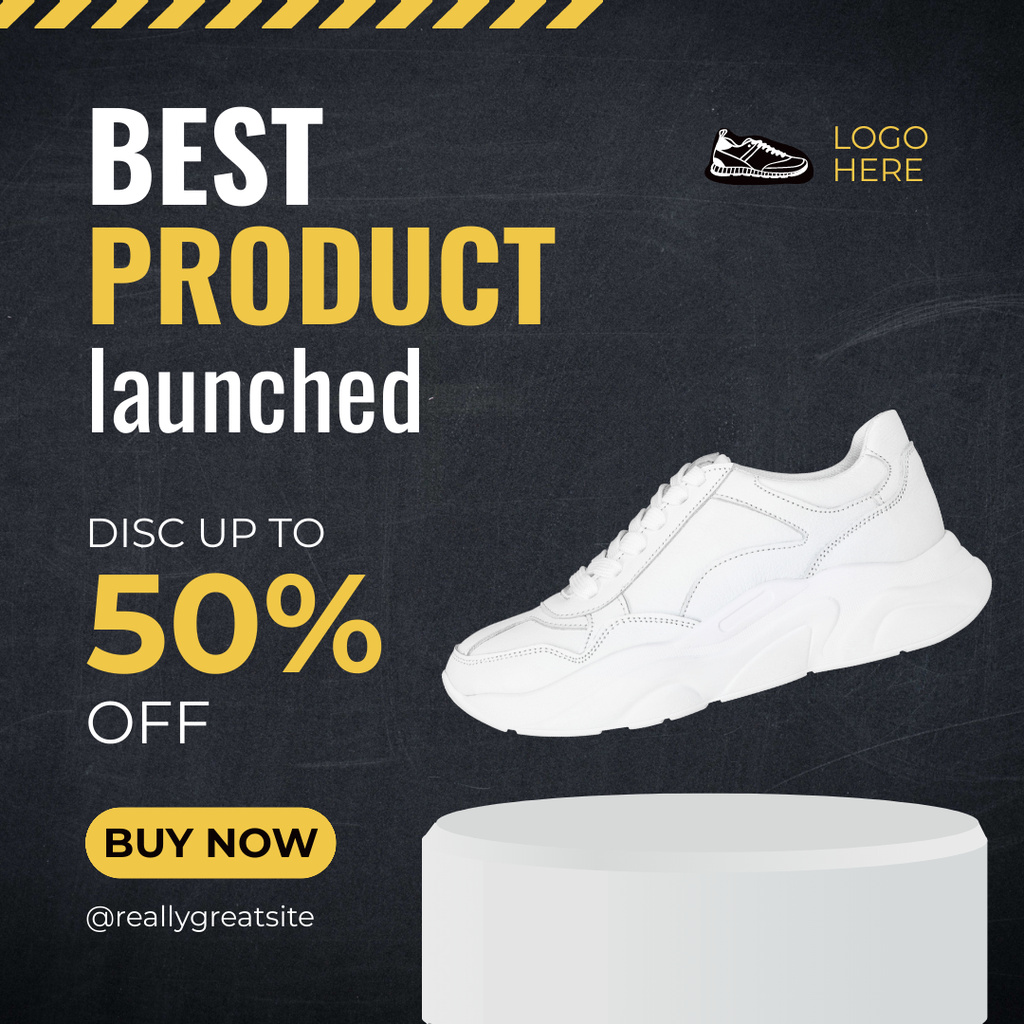 Discount on New Collection of White Sneakers Instagram Design Template