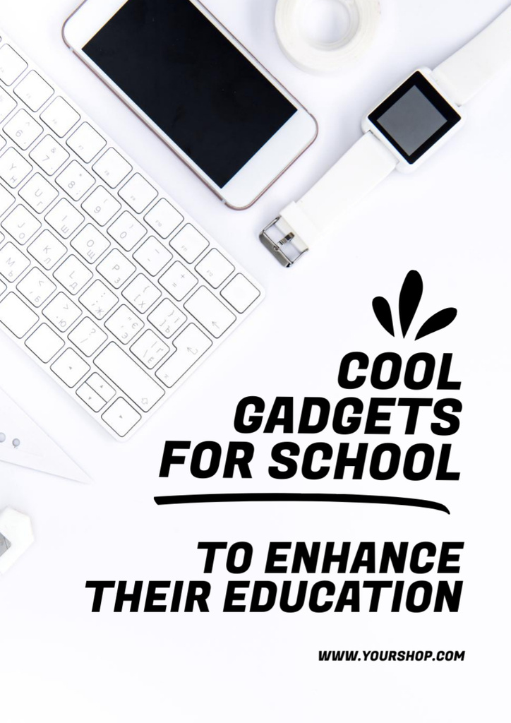 Platilla de diseño Sale Offer of Gadgets for School Poster A3