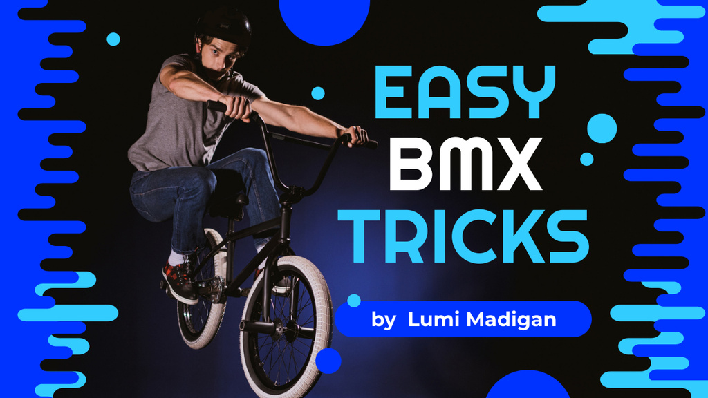 BMX Tricks Man Jumping on Bike Youtube Thumbnailデザインテンプレート