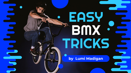 Designvorlage BMX Tricks Man Springen auf dem Fahrrad für Youtube Thumbnail