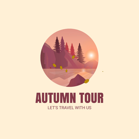 Autumn Hiking Tour Animated Logo Design Template