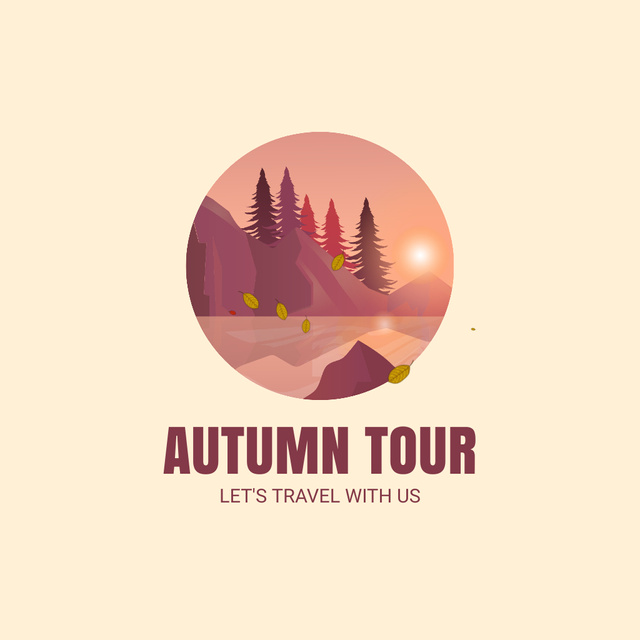 Plantilla de diseño de Autumn Hiking Tour Animated Logo 