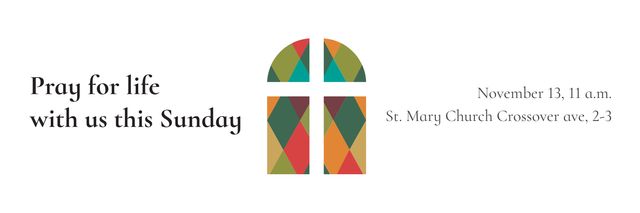 Platilla de diseño Praying in Church This Sunday Twitter