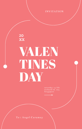 Объявление о праздновании Дня святого Валентина в розовом Invitation 4.6x7.2in – шаблон для дизайна
