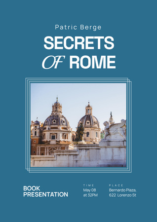 Ontwerpsjabloon van Poster van Book Presentation about Rome