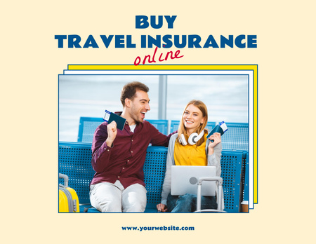 Ontwerpsjabloon van Flyer 8.5x11in Horizontal van Multilingual Insurance For Tourists Worldwide