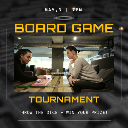 Announce Of Board Game Tournament Animated Post Design Template