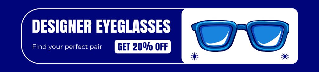 Ontwerpsjabloon van Ebay Store Billboard van Designer Eyeglasses at Discount Prices
