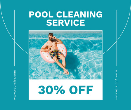 Ontwerpsjabloon van Facebook van Pool Cleaning Service Offer