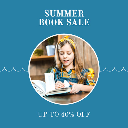 Modèle de visuel Annonce de la vente de livres d'été - Instagram