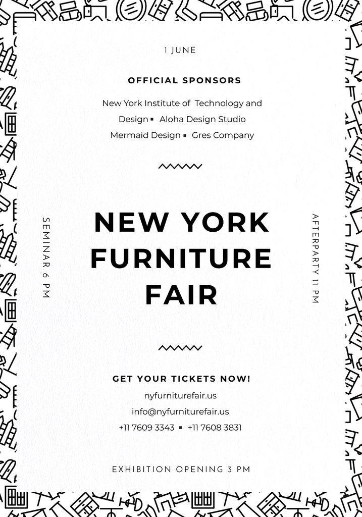 Simple Announcement of Furniture Fair Poster 28x40in Modelo de Design