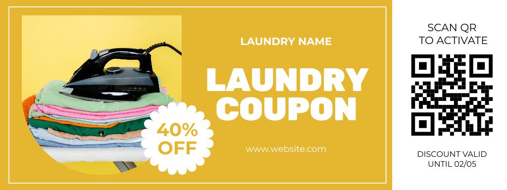 Designvorlage Discount Voucher for Laundry Services für Coupon