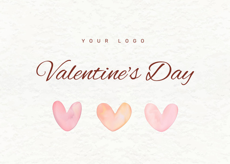 Valentine's Day Greeting with Cute Hearts Postcard – шаблон для дизайну