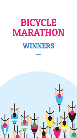 Bicycle Marathon Winners Announcement with Cyclists Instagram Story Design Template