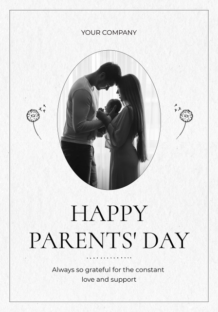 Parents' Day Greeting with Cute Family Poster 28x40inデザインテンプレート