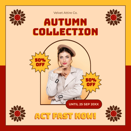 Autumn Clothing Collection Offer At Reduced Price Instagram AD Design Template