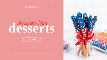 USA Independence Day Desserts Offer Full HD video Šablona návrhu