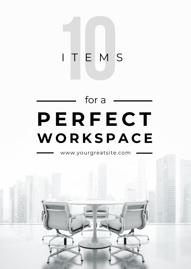 Workspace Furniture Guide Flyer A6デザインテンプレート