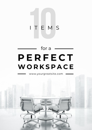 Workspace Furniture Guide Office in White Flyer A6 Design Template