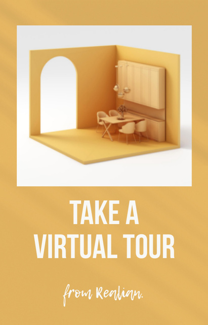 Plantilla de diseño de Virtual Room Tour Offer in Yellow IGTV Cover 