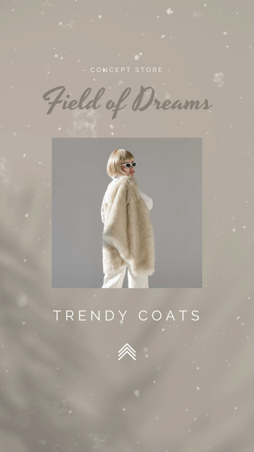 Ontwerpsjabloon van Instagram Video Story van Fashion Ad Woman in Fur Coat