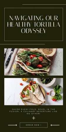 Designvorlage Angebot an leckerer und gesunder Tortilla im Fast Casual Restaurant für Graphic