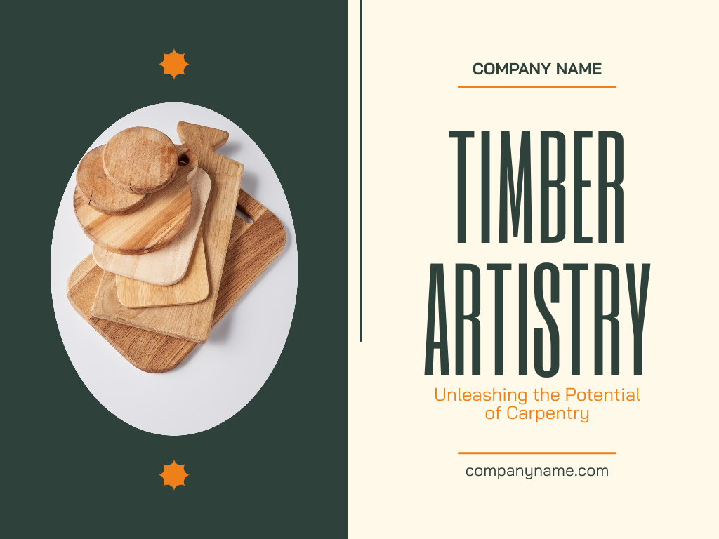 Timber Artistry for Home Items Presentationデザインテンプレート