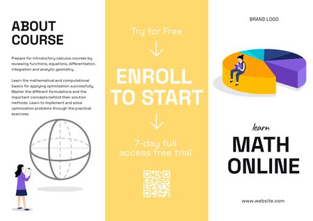 Math Courses Ad Brochure Modelo de Design