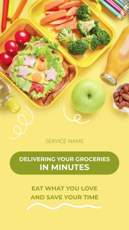 Fast Grocery Delivery Instagram Video Story Šablona návrhu