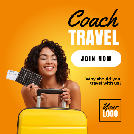 Travel Coach Services Offer Animated Post – шаблон для дизайну