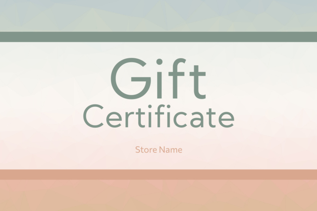 Ontwerpsjabloon van Gift Certificate van Special Voucher Offer in Pastel Colors