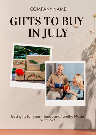  July Christmas Sale Announcement with Happy Couple Flyer A6 – шаблон для дизайна