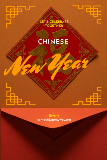Chinese New Year Greeting Red Envelope Tumblr Πρότυπο σχεδίασης