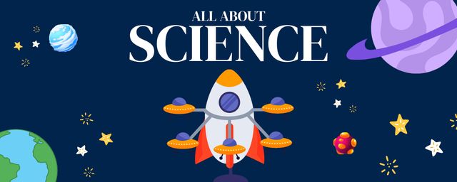 Modèle de visuel All About Science in this Profile - Twitch Profile Banner