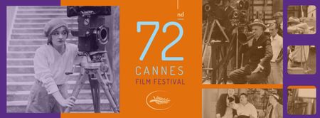 Cannes Film Festival with old film Facebook cover Design Template