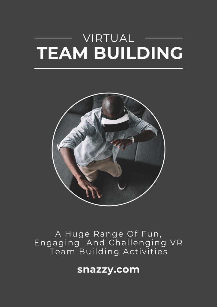 Man on Virtual Team Building Poster Πρότυπο σχεδίασης