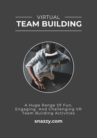 Man on Virtual Team Building Poster Design Template